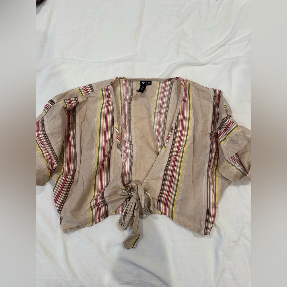 Nasty Gal Stripe Direction tie Crop Top - Size US 6